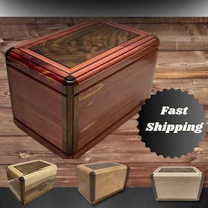 Personalized Cremation Urn for Funeral-Wooden Memorial Urn for Ashes-Custom Engraved Urn Handmade-Urn for Dad-Urn for Mom-Burial Wood Box