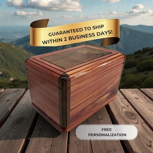 Aromatic Red Cedar/Cherry/Maple/Hickory Walnut Wooden Urn Handmade Burial Box Cremation Urn Funeral Box Urn for Ashes