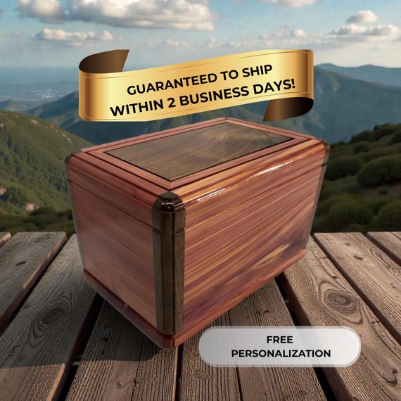 Personalized Wooden Urn for Human Ashes Handmade Walnut Cremation Urn Custom Engraved Memorial Box Adult Funeral Urn Wooden Cremation Box