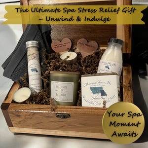 Stress Relief Gift Box-Gift Box for Woman-Package for Her-Friend Gift for Her-Mental Health Package for Her-Wooden Gift Box for Her