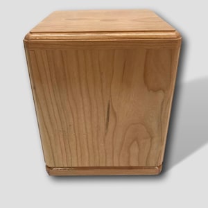 Cherry Wooden Cube Handmade Burial Cremation Funeral Urn