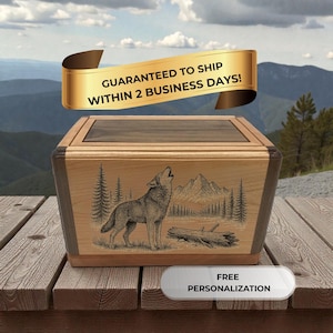 Aromatic Red Cedar/Cherry/Maple/Hickory Walnut Wooden Urn Handmade Burial Box Cremation Urn Funeral Box Urn for Ashes