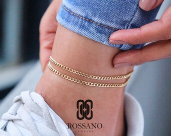 送料関税込【AMY O】Flat Cuban Chain Anklet 14K☆国内発送 送料関税込【AMY O】Flat Cuban Chain Anklet 14K☆国内発送