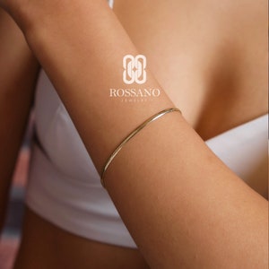 14K Gold Snake Bracelet, Herringbone Chain, Italian Gold Bracelet, Gold Snake Chain, Herringbone 14K Gold Chain, Herringbone, Gift For Her