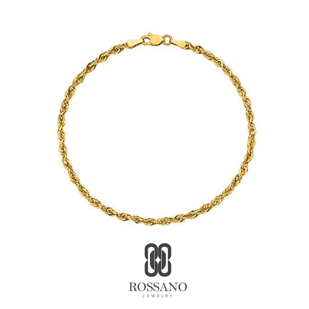 14K Gold Rope Chain Anklet, Rope Chain Anklet, Twisted Chain Anklet