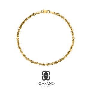 14K Gold Seil Kette Anklet, Seil Kette Anklet, Verdrehte Kette Anklet, 2mm,3mm, 4mm Seil Gold Kette, zierliche Seil Anklet, Geschenk für Sie