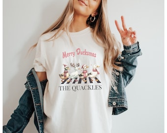 Chemise de Noël canards - couleurs de confort joyeux Noël Duckmas, pull des vacances amoureux des canards, t-shirt original joyeux Noël des canards