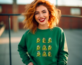 Vintage Canned Pickles Sweatshirt, Pickle Shirt, Pickle Crewneck Sweatshirt, Pickle Lovers Hoodie, Pickle Crewneck Sweatshirt, Canning Shirt