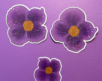 Bundle of Violets | Violet Stickers | Water Resistant Sticker | Flower Stickers | Gift For Her | Gift For Friend