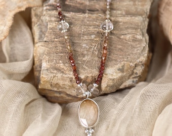 Copper Rutilated Quartz Pendant Necklace