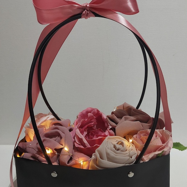 Hijab Gift Set | hijab gift bag chiffon hijabs with flowers | hijab bouquet gift bag | Ramadan Gift | Eid Gift