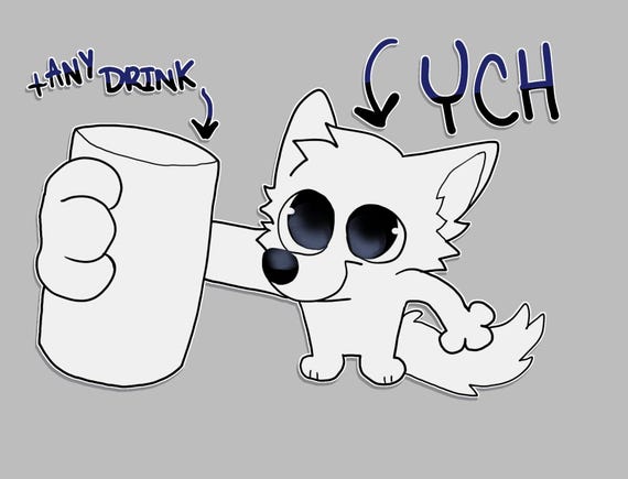 Drinky Drink - Furry YCH Digital Commission (NO AI)