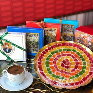 Turkish Delights with No Nuts, Pick You Flavor (2 kg or 1 kg in - Cardboard Box), Hafiz Mustafa 1864 Istanbul, Freshly Made Sweet, Treat