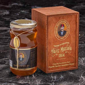 Organic Honey in Jar (2 x 500 Gram), Hafiz Mustafa 1864 Istanbul, Turkish Sweets and Treat, Turkey