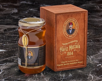 Organic Honey in Jar (2 x 500 Gram), Hafiz Mustafa 1864 Istanbul, Turkish Sweets and Treat, Turkey