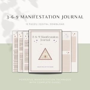 369 Manifestation Printable Journal, 369 Method, Manifest Journal, Manifestation Planner, Law of Attraction Workbook, Journal Pages, Guide