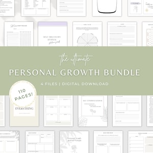 Personal Growth Bundle, Self Growth Journal, Self Improvement Workbook, Printables, Workbook, Guide, Planner, Journal, Digital Download, PDF