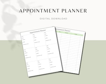 Appointment Planner Printable, Minimalist Visual Schedule (PDF)