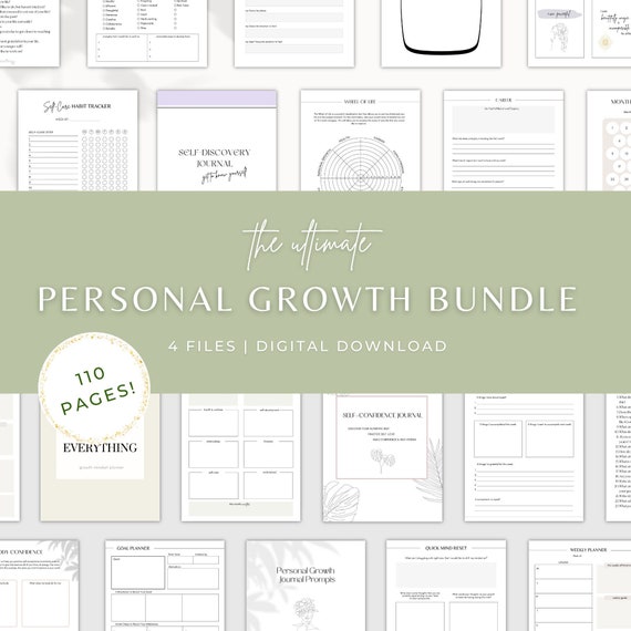 Personal Growth Bundle, Self Growth Journal, Self Improvement.
