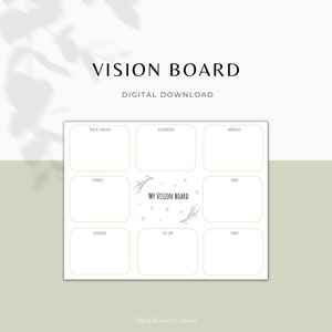 Minimalist Printable Vision Board Vision Board Template - Etsy