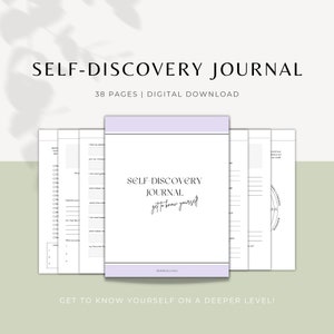 Self Discovery Journal Printable, Get To Know Yourself Workbook, Self Improvement, Worksheets, Guided, Goodnotes, Digital Download, PDF