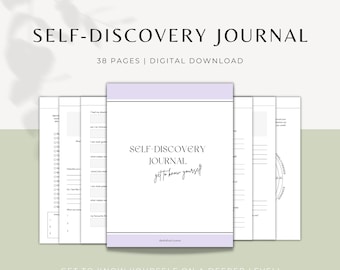 Self-Discovery Journal Printable, Personal Growth Workbook (PDF)