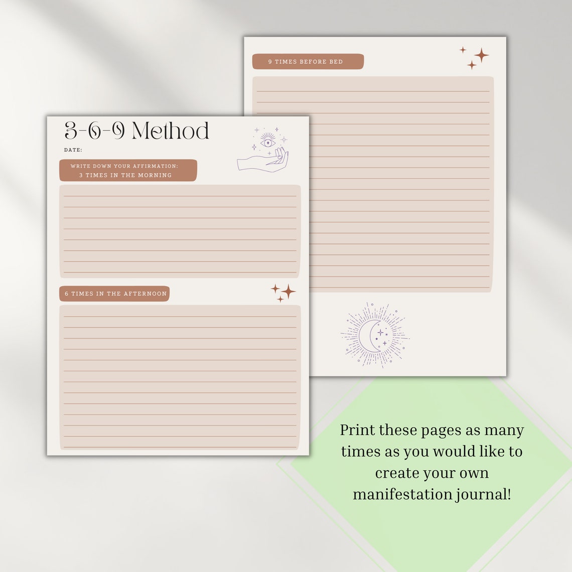 369 Manifestation Printable Journal 369 Method Manifest - Etsy Canada