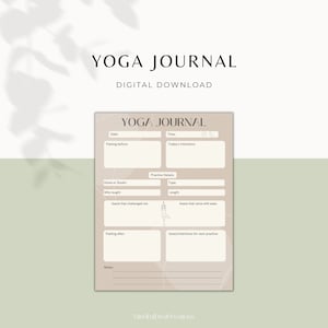 Daily Yoga Journal, Daily Yoga Planner, Wellness Planner, Printable, Yoga Diary, Spiritual Wellness, Letter, Health Planner, Tracker, PDF