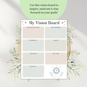 Minimalist Printable Vision Board Vision Board Template Manifestation