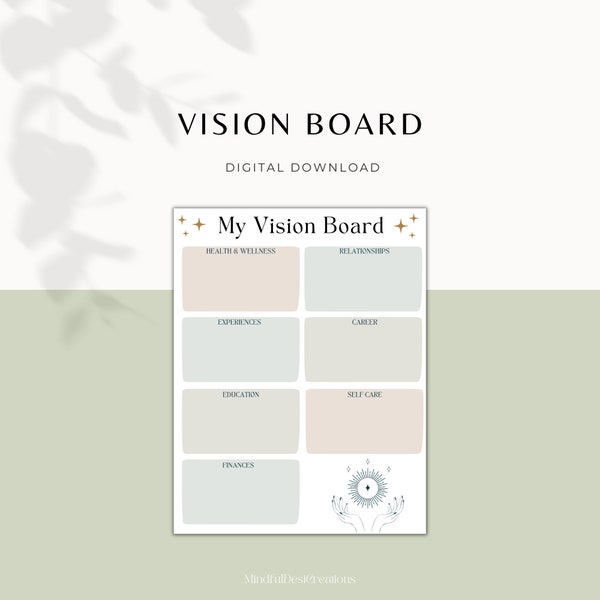 Vision Board Template Etsy