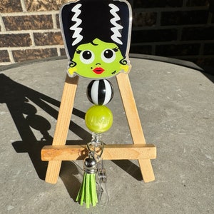 Bride of Frankenstein Retractable Badge Reel, Halloween ID Holder, Nurse Badge Holder