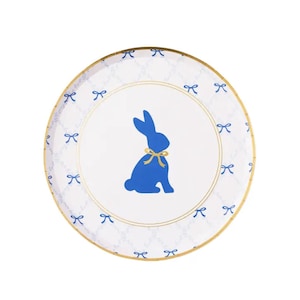 Easter Paper Plates, Easter Bunny Plates, Grandmillenial Decor, Blue Paper Plates, Mothers Day Party, Baby Shower