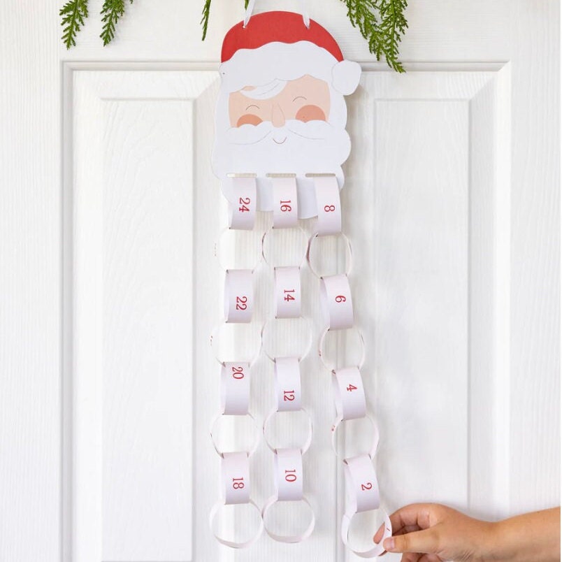 Santa Beard Advent Calendar, Christmas Countdown Calendar, Kids Christmas Activity, Santa Craft