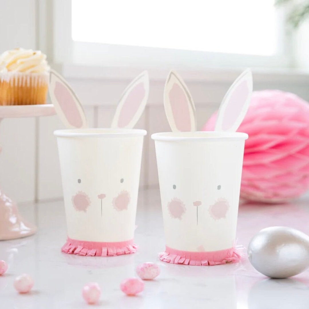 Easter Bunny Paper Cups, Easter Party Tableware, Pastel Easter ...