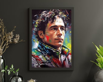 アイルトン・セナのモナコ絵画：F1モータースポーツアート（デジタル