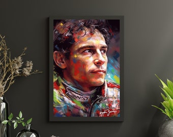 Ayrton Sena Art Print: F1 Motivational Quotes, Original Signature (Digital Download)