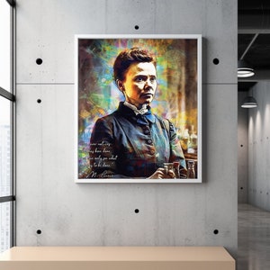 Marie Curie Art Print: Inspirational Famous Quotes (Digital Download)