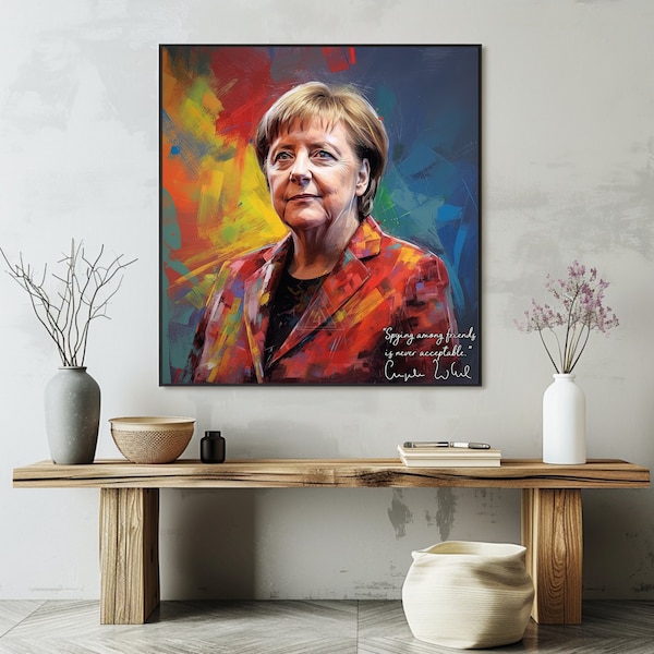 Angela Merkel Motivational Quotes - Original Signature | Inspirational Wall Art | Angela Merkel Art | Famous Quotes | 300 DPI DEF | Feminism