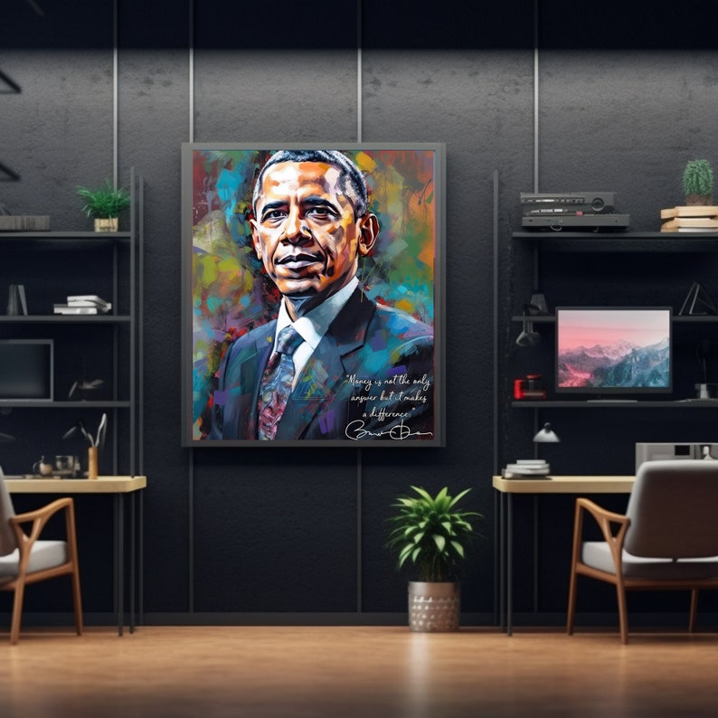 Barack Obama Motivational Quotes Original Signature Inspirational Wall 