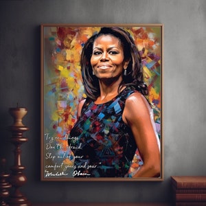 Michelle Obama Art Print: Inspirational Quote Portrait (Digital Download)