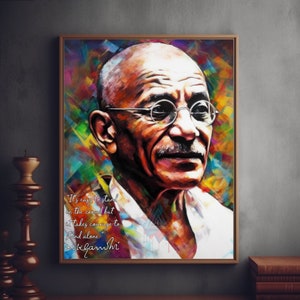 Mahatma Gandhi Motivational Quotes - Original Signature | Inspirational Wall Art | Mahatma Gandhi Art | Famous Quotes | Hindi | Unique Art |