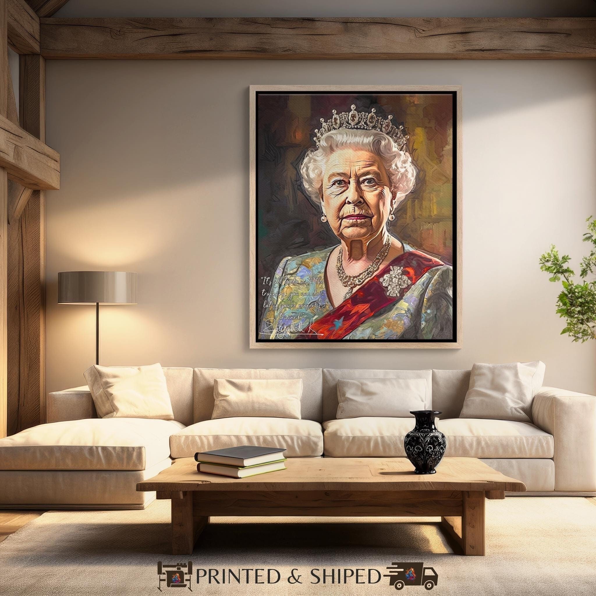 Queen Elisabeth II Famous Quotes, Queen Elisabeth II Signature, Inspirational Wall Art, Queen Elisabeth II Art, Quotes, Large Canvas Art
