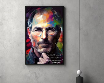 Steve Jobs Famous Quotes - Steve Jobs Signature | Inspirational Wall Art | Steve Jobs Art | Motivational Quotes | Printable 12K | Instant DW