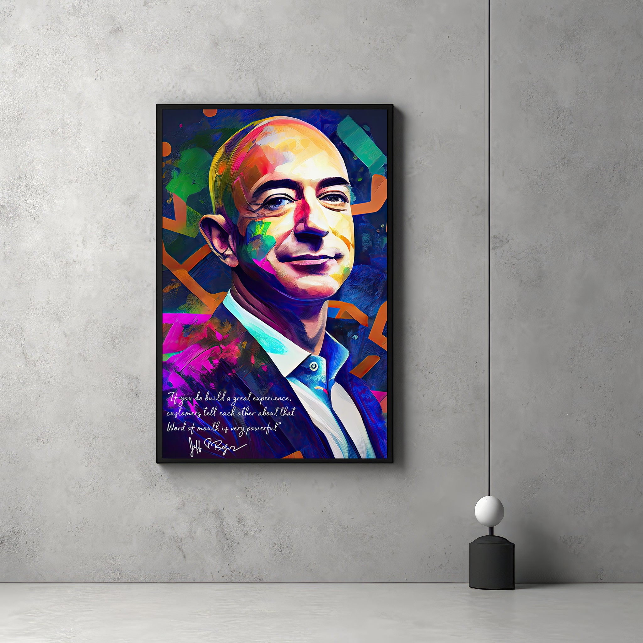 Jeff Bezos Motivational Quotes Jeff Bezos Signature Inspirational Wall