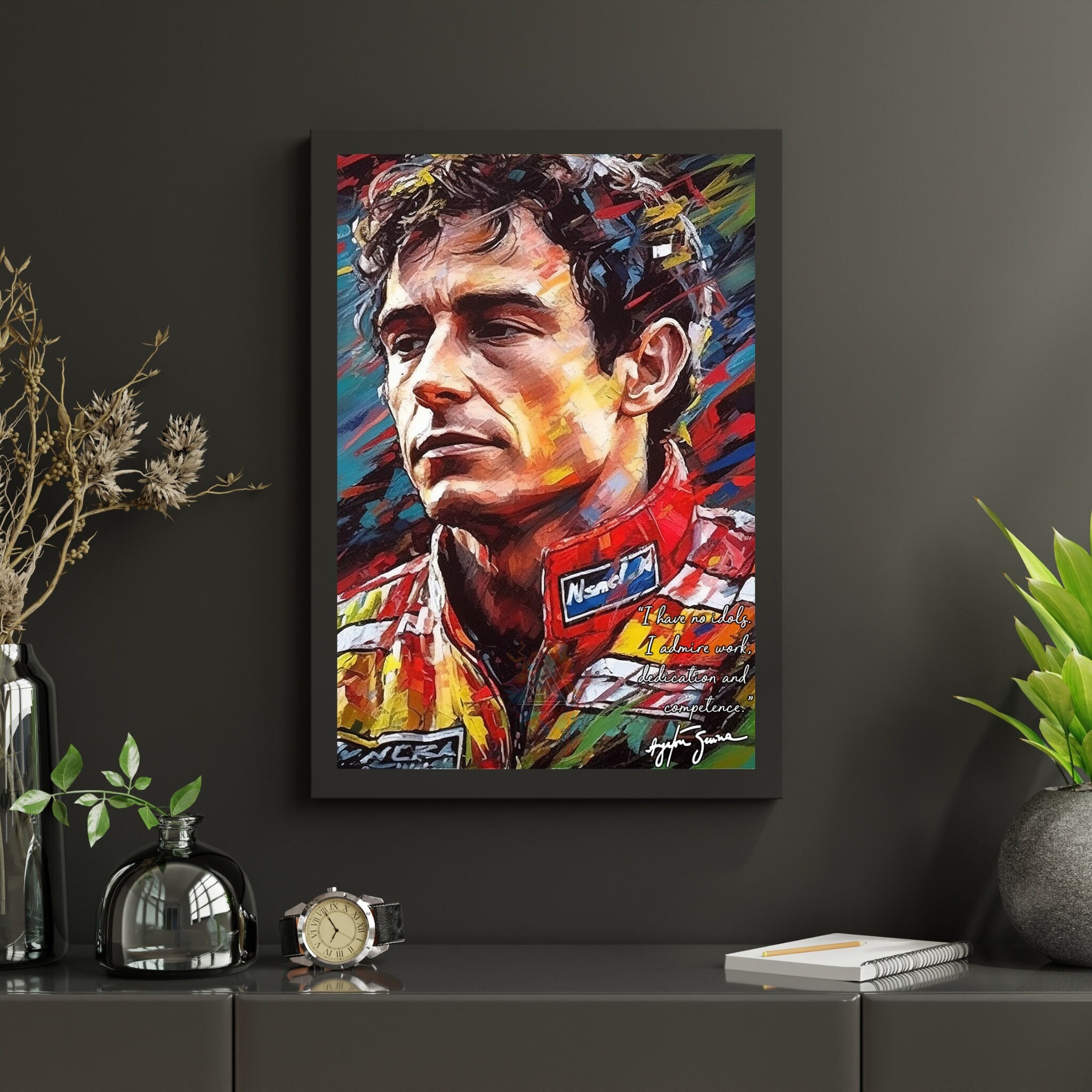 アイルトン・セナのアートプリント：F1のモチベーションを高める名言