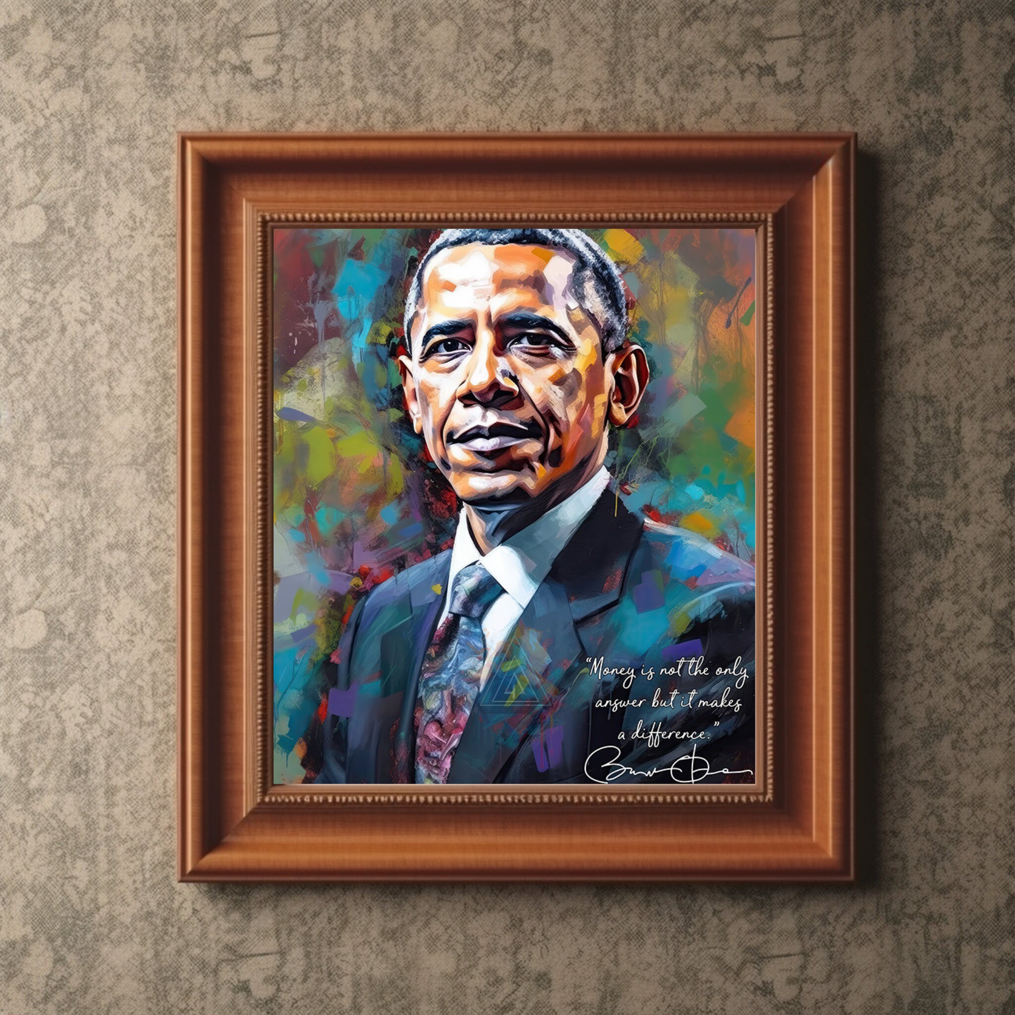 Barack Obama Motivational Quotes Original Signature Inspirational Wall 