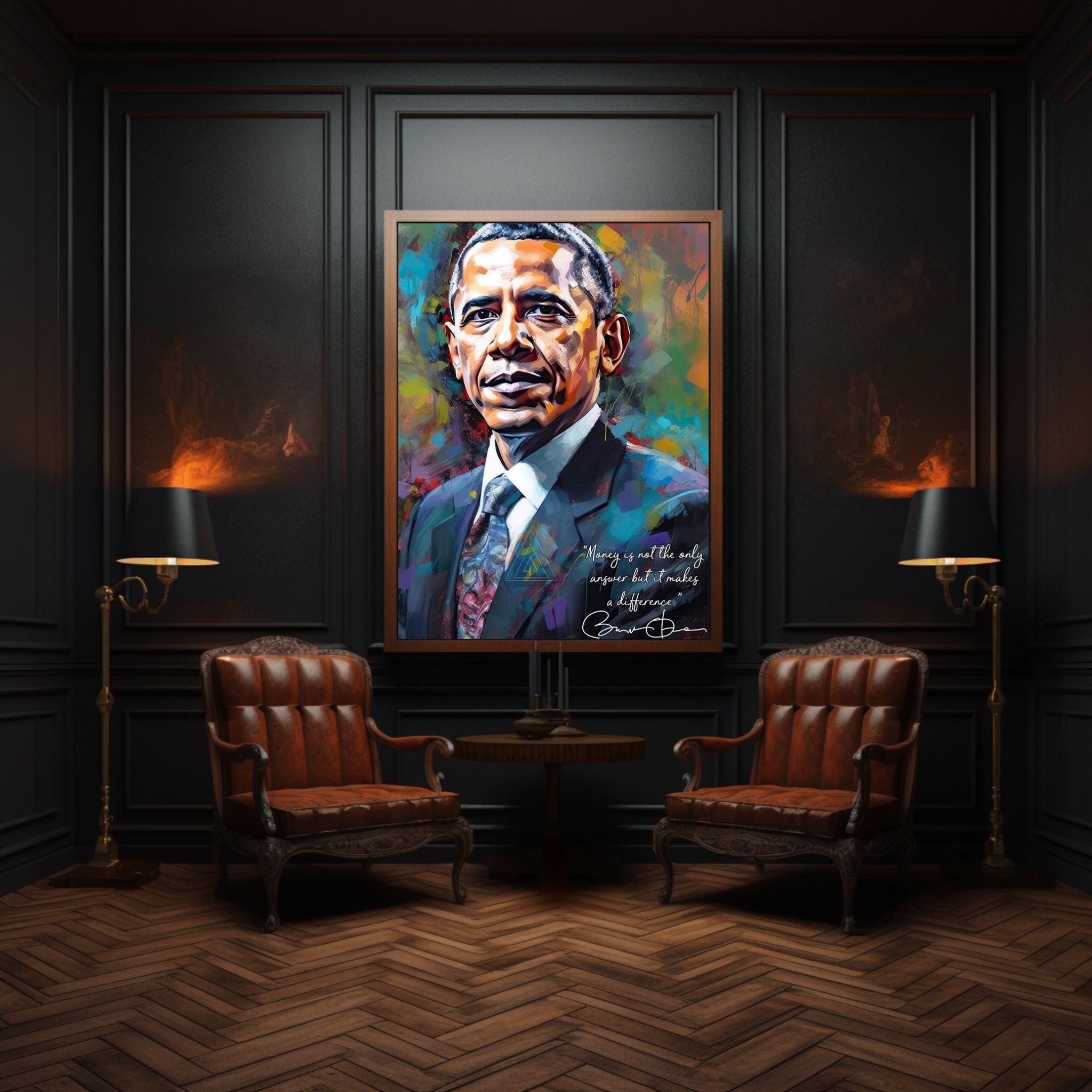 Barack Obama Motivational Quotes Original Signature Inspirational Wall 