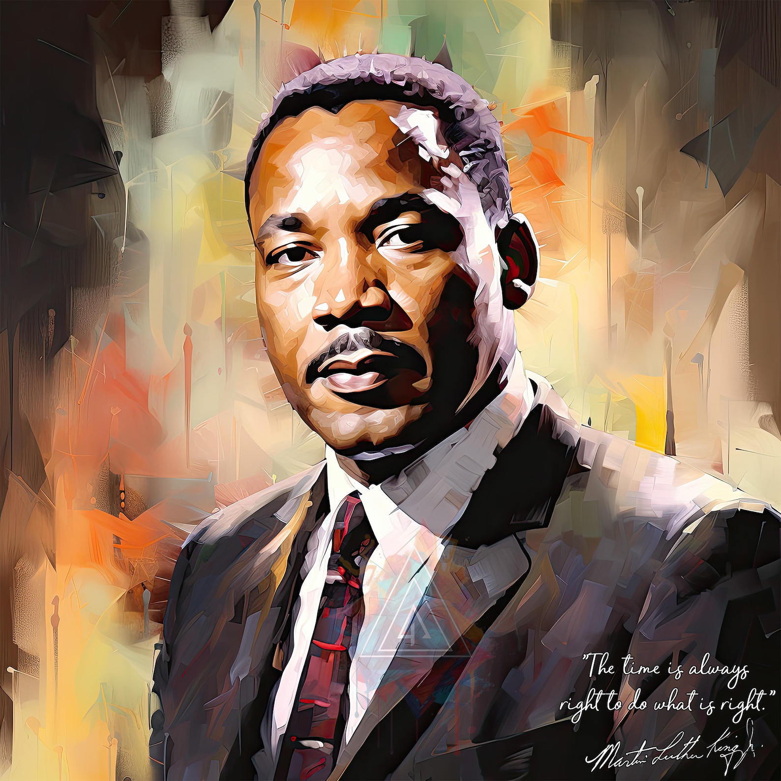 Martin Luther King Jr. Art Print: Inspirational Quote Portrait (digital ...