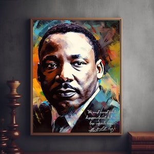 Lámina artística de Martin Luther King Jr.: Cita inspiradora y firma (descarga digital)