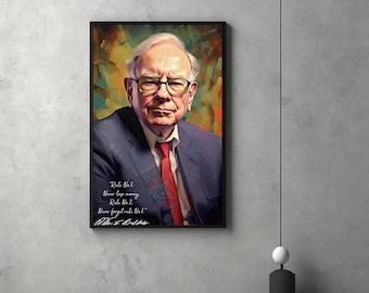 Warren Buffett Famous Quotes - Original Signature | Inspirational Wall Art | Warren Buffett Art | Motivational Quotes | Printable Instant DW